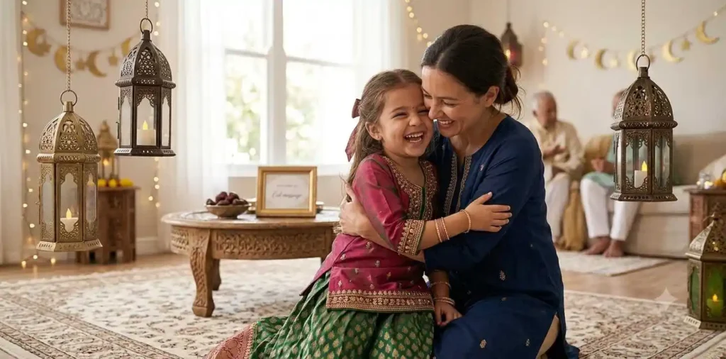Little girl celebrating Eid with family