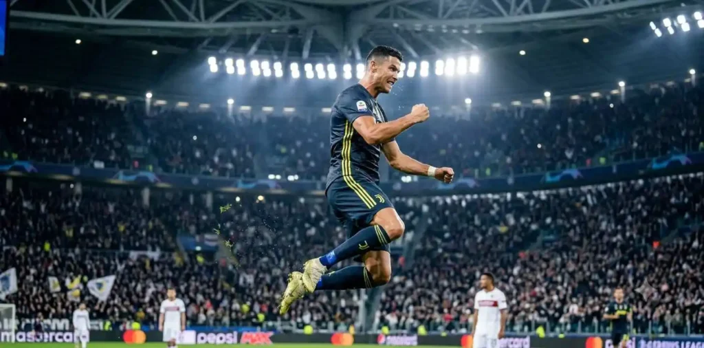 Cristiano Ronaldo performing his SIUU celebration