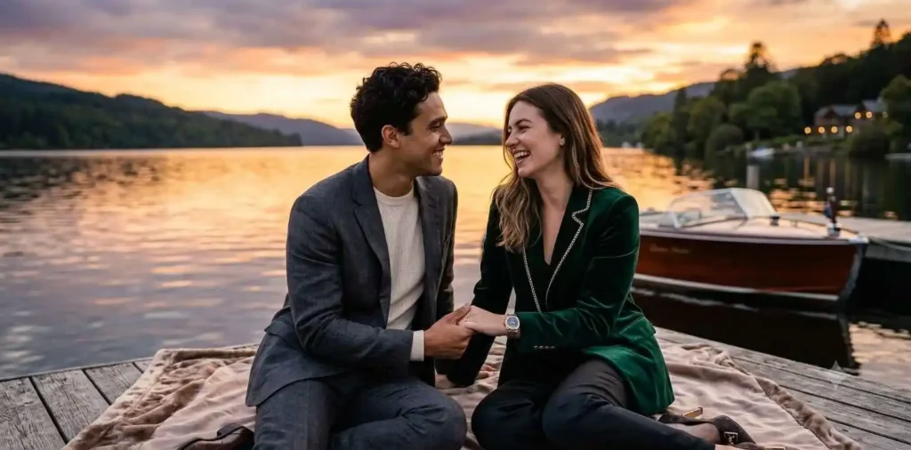 Couple sharing a happy moment together