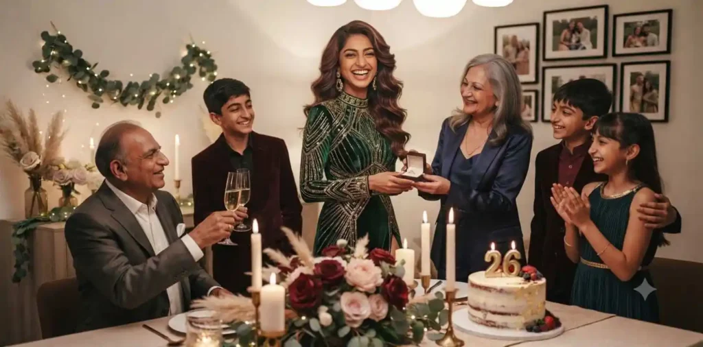Family celebrating birthday together warmly