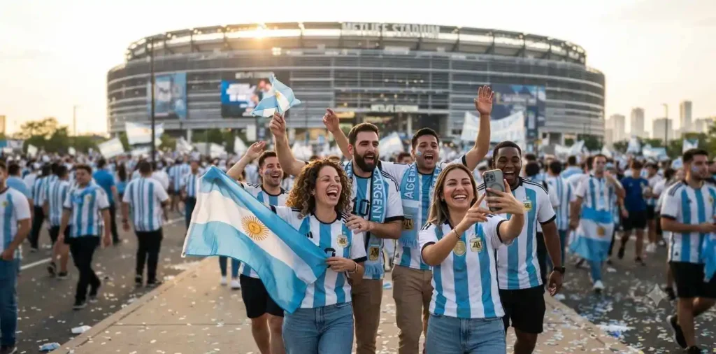 Supporters outside MetLife Stadium before kickoff
