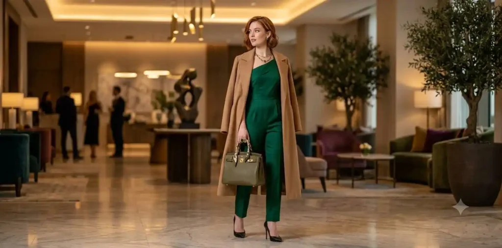 Woman in elegant luxury fashion setting