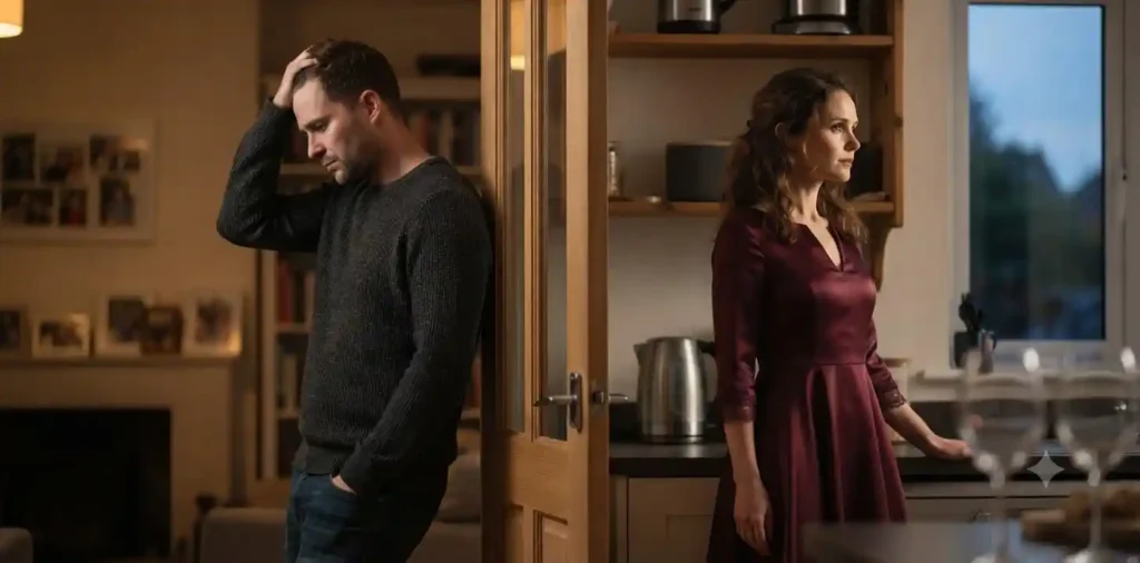 Married couple facing emotional distance at home