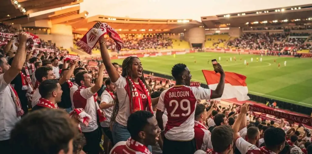 Fans enjoying an exciting football match together