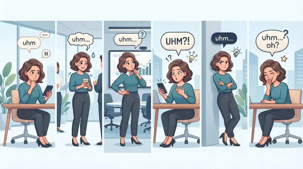 Different tones of uhm in text conversations