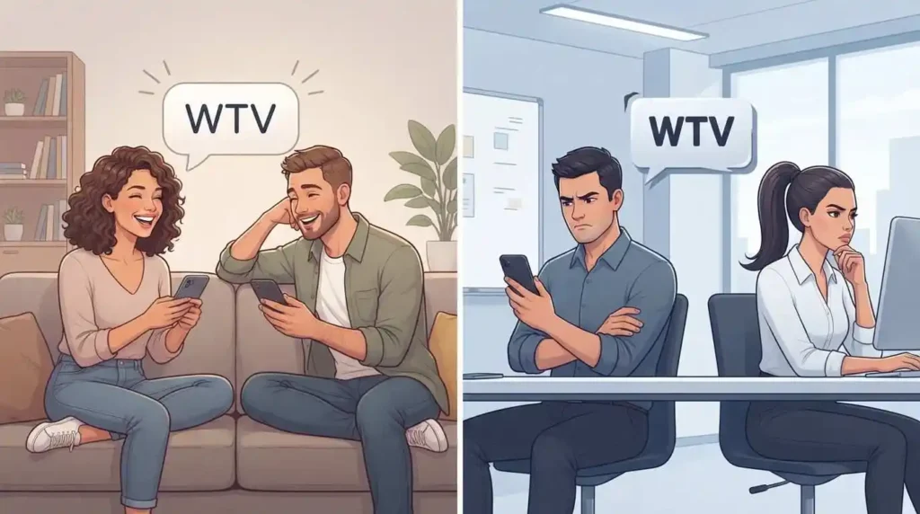 Different tones of WTV in casual text conversations
