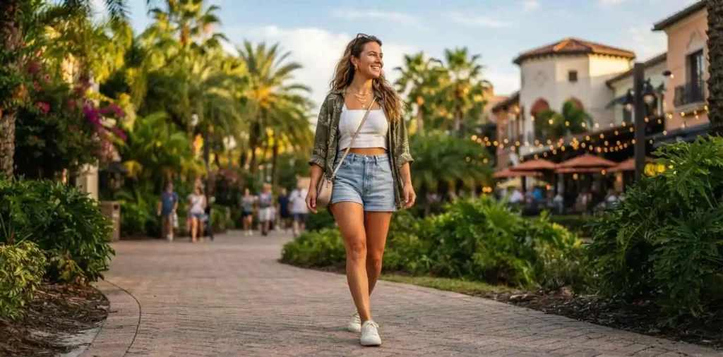 Traveler enjoying a stylish Orlando vacation