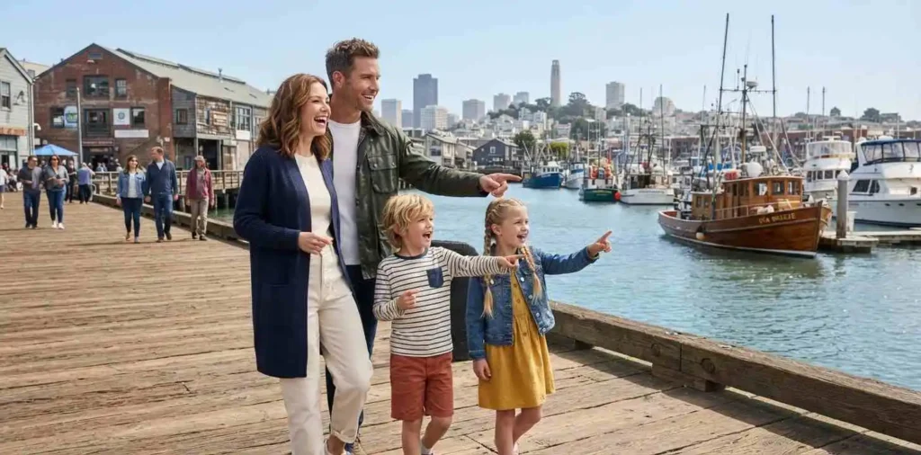 Family enjoying a day at Fisherman’s Wharf