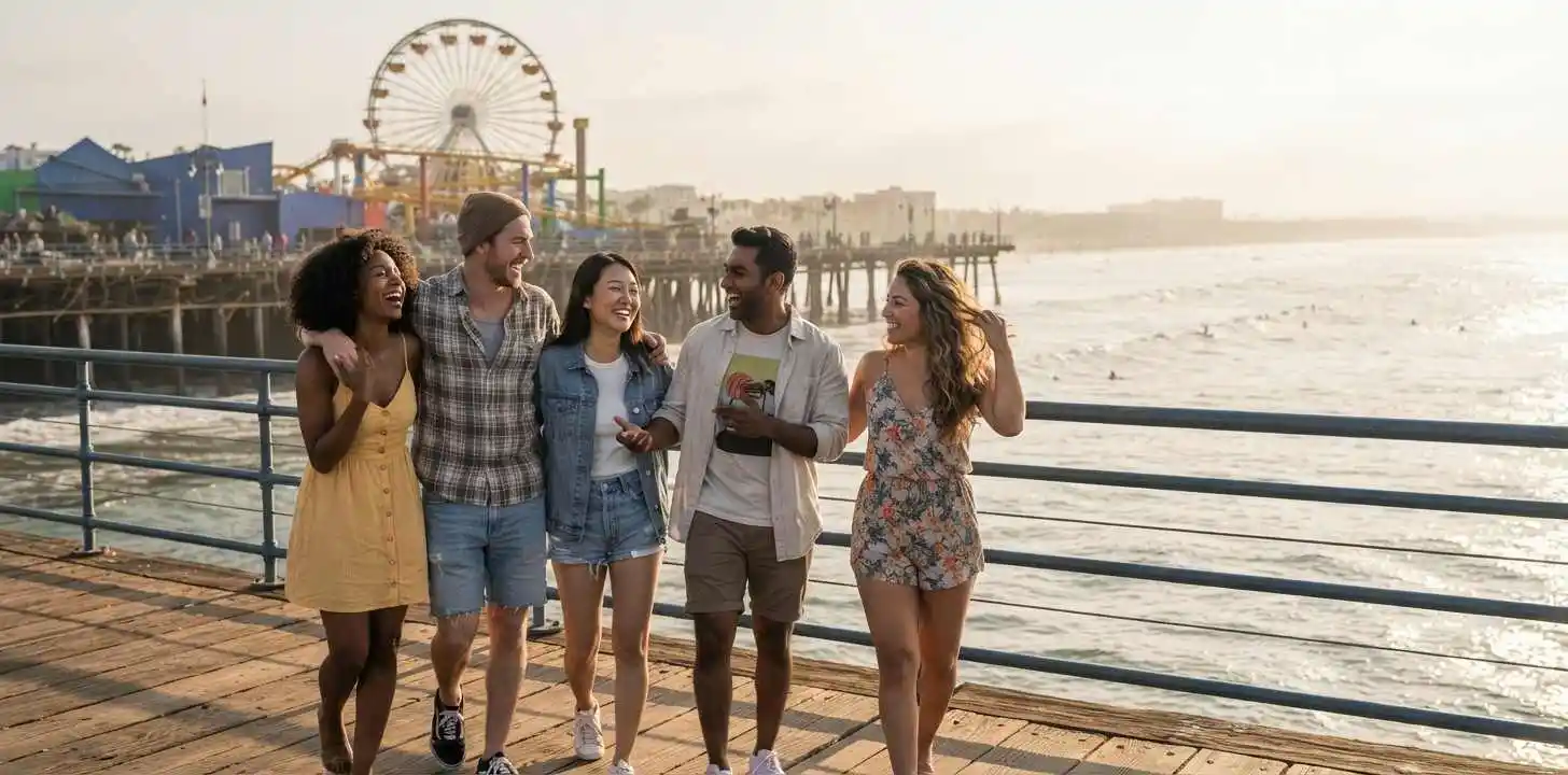Santa Monica Pier Captions