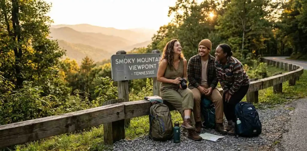 Friends enjoying a Tennessee mountain getaway